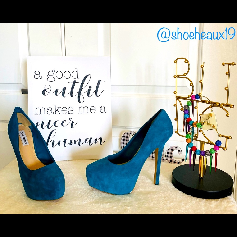 Steve Madden Teal Suede Stilettos - Women’s - Size 9 1/2